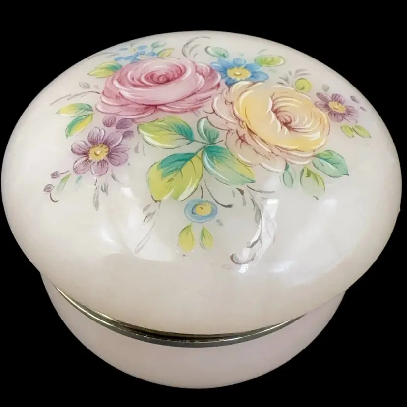 Vintage Italian Alabaster Trinket Box