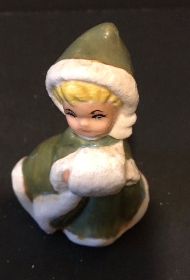 Holiday Lady Figurine Winter Student Painted