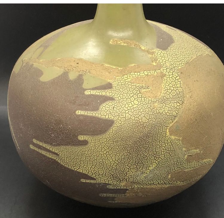 Vintage Royal Haeger Art Pottery Vase in Olive Earth Wrap Colors Finish 10” T