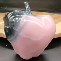 Vintage MCM Pink and Black Apple Wall Pocket Vase. Circa 1950's