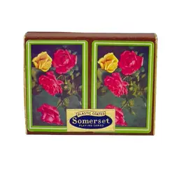 CANASTA PLAYING CARDS CARD GAME  Rose Sealed & Stamped Gold Edge Original Box & Instructions