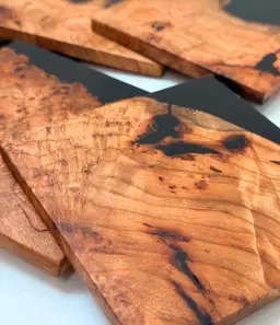 Storm-Salvaged Cherry Burl Coasters - Set of 6
