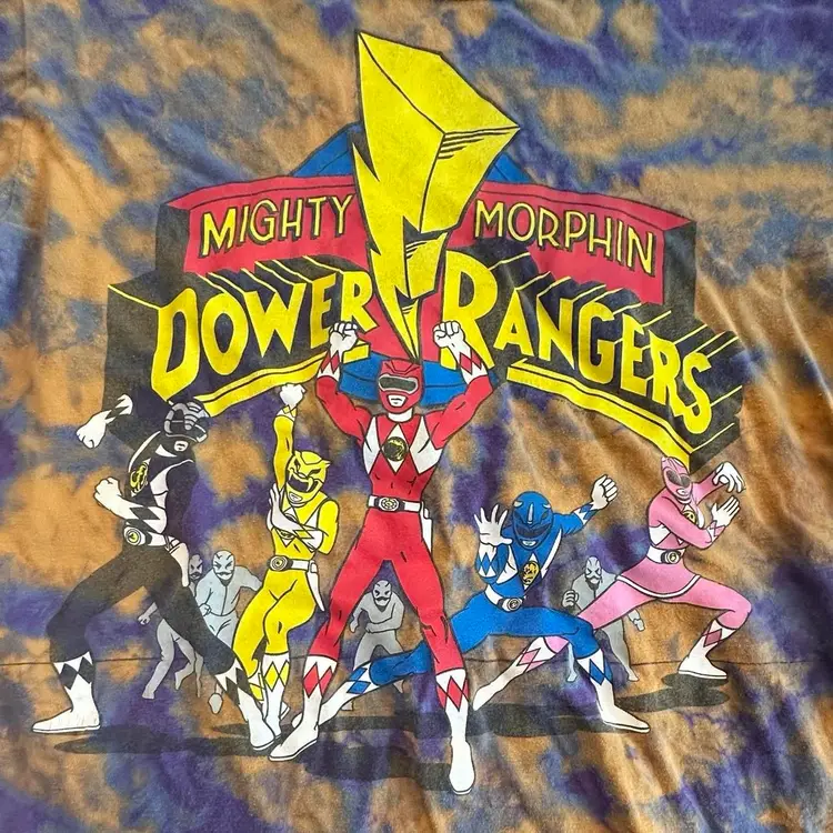 Mighty Morphin Power Rangers Tie Dyed T-shirt Medium