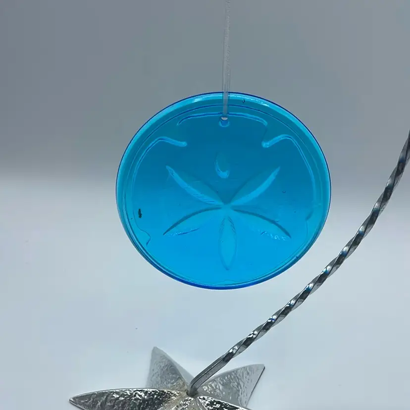 Art Glass 4” Blue With Starfish