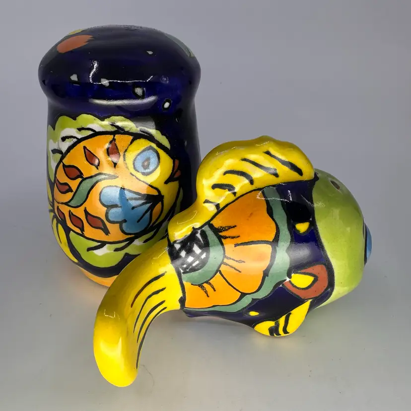 Talavera Fish Salt & Pepper Shakers 3.25”