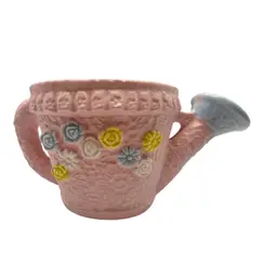 Pink Flowering Can Planter