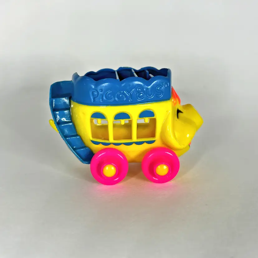 Mattel Upsy Downsy Piggy Bus Plastic Made Hong Kong Toy 1960s Vintage