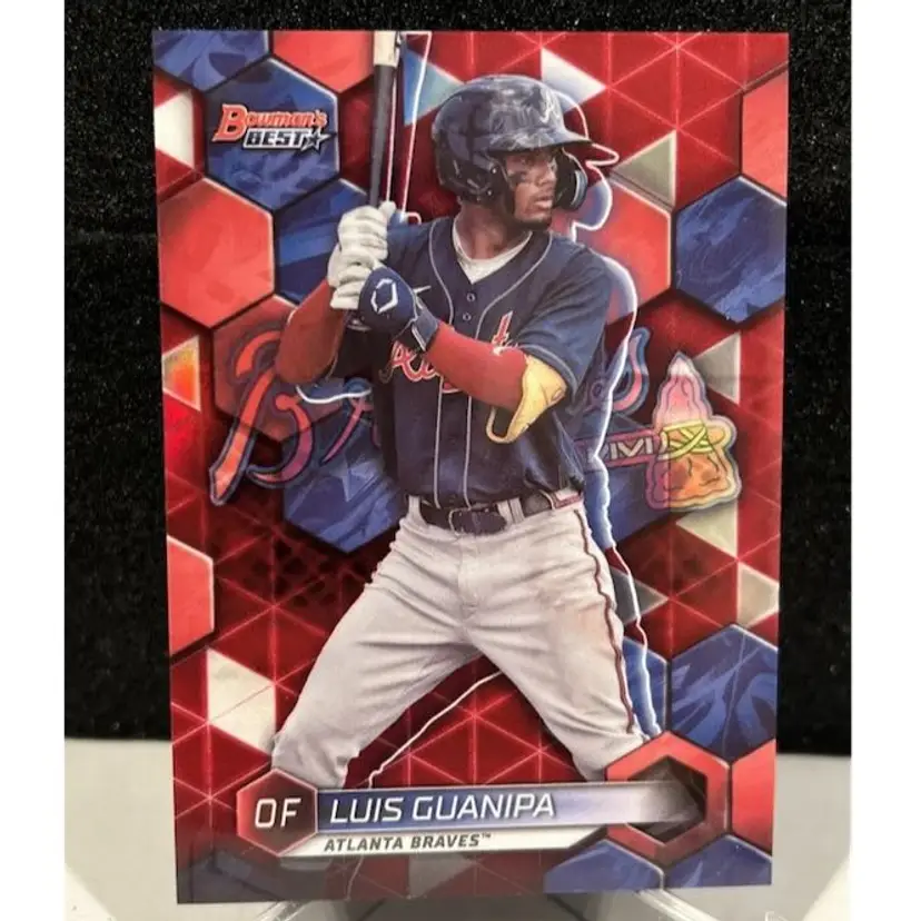 2023 Bowman’s Best Luis Guanipa Red Refractor #02/10 Atlanta Braves