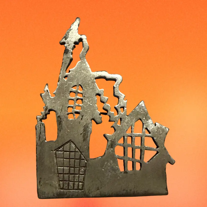 Disney Haunted House Silvertone Brooch