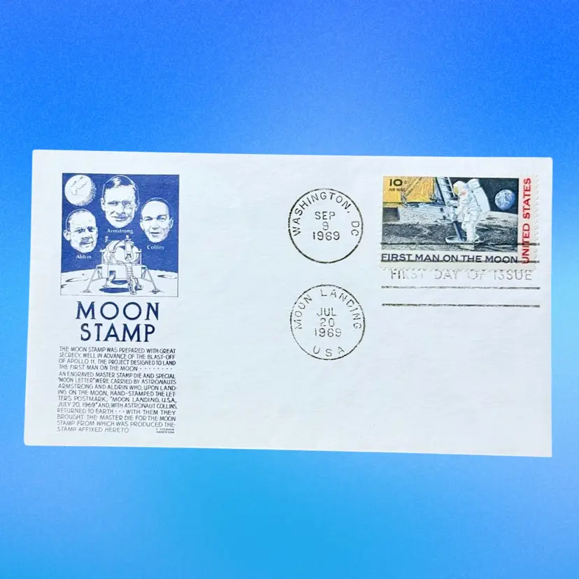 Vintage 1969 First Man on the Moon Washington DC Postmark C76FOC