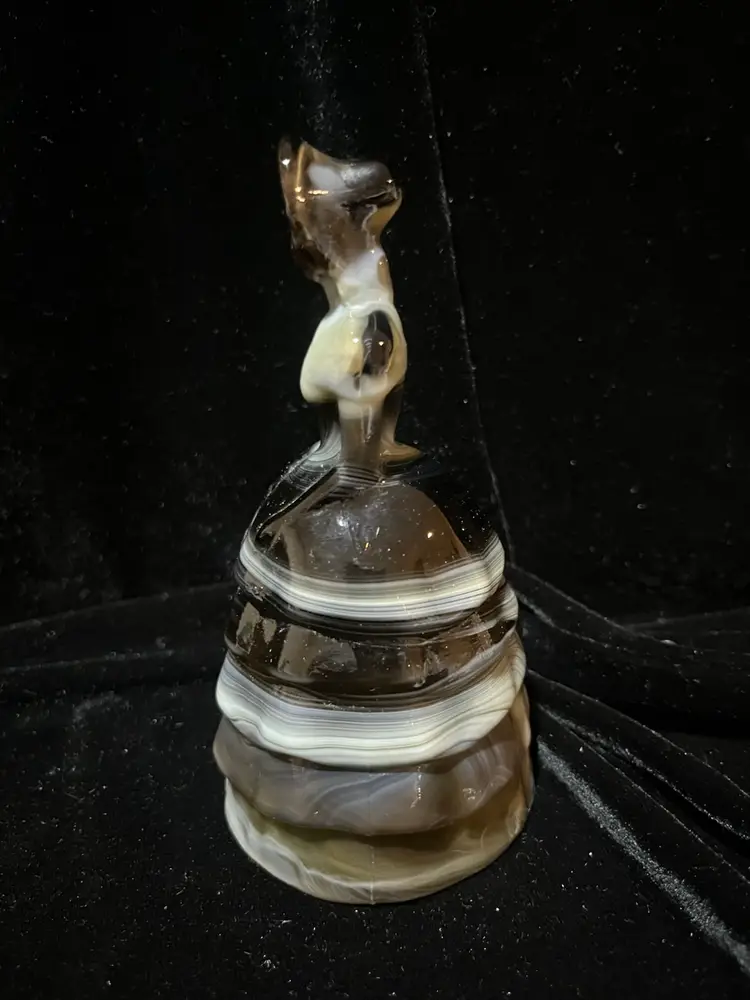 Summit Art Glass Melanie Southern Belle Charcoal & Ash Gray Slag Glass Figurine 5”