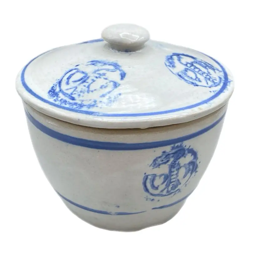 Vintage Rice Bowl Bird Phoenix Porcelain Blue White Chinoiserie