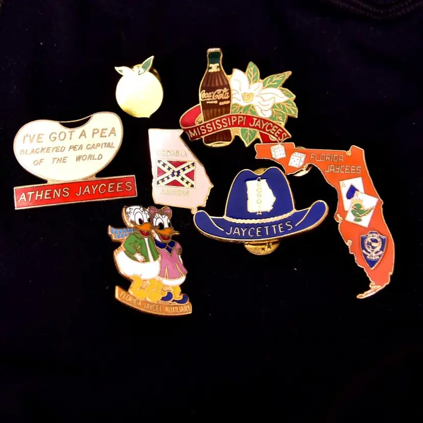 Vintage Southern States Jaycees State Pins Disney Coke-Cola Lot of 7