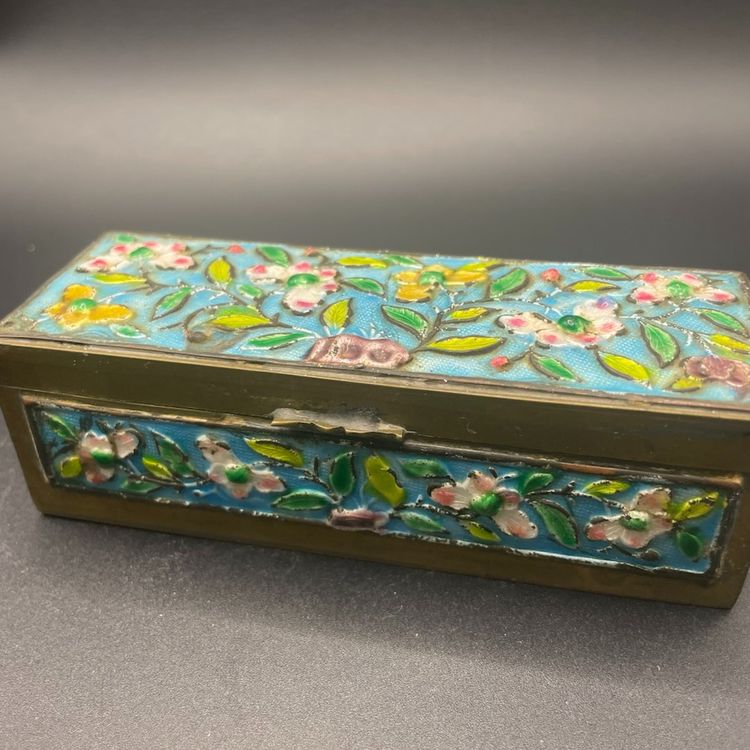 Brass Cloisonné Trinket Box