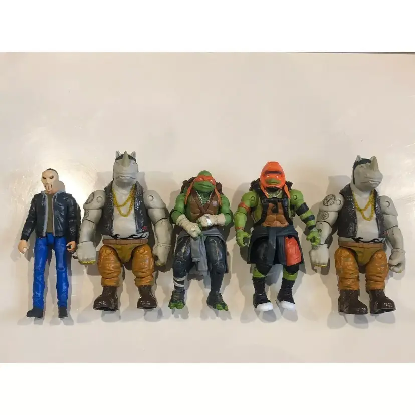 5 Playmates TMNT Movie Figures Ninja Turtles 2010’S (B11)