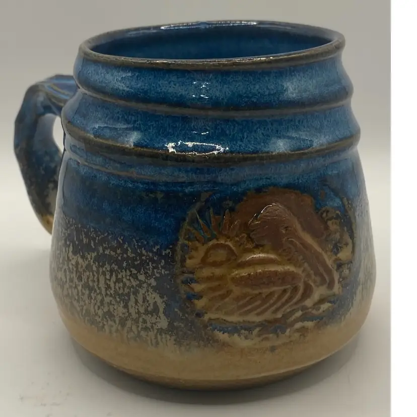 Jason Stokes Handmade Pelican Pottery Mug, 4”