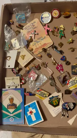 Lot Of Dozens Of Pins Lapel Jewelry Community Organization Sports Religious Etc