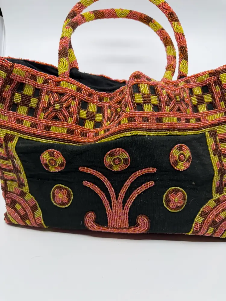 Vintage Ipa-Nima Heavy Beaded Tote Bag 14”