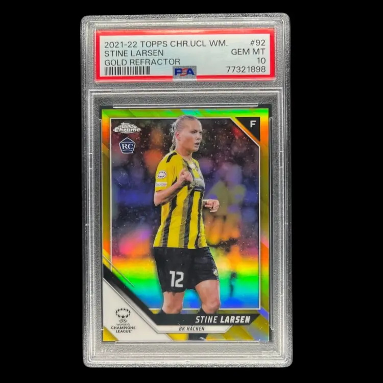 Stine Larsen 2021/22 Topps Chrome UWCL Gold /50 PSA 10 Soccer Card