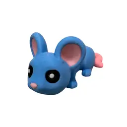 3D Printed Mini Blue Mouse Fidget 3 X 1 1/2