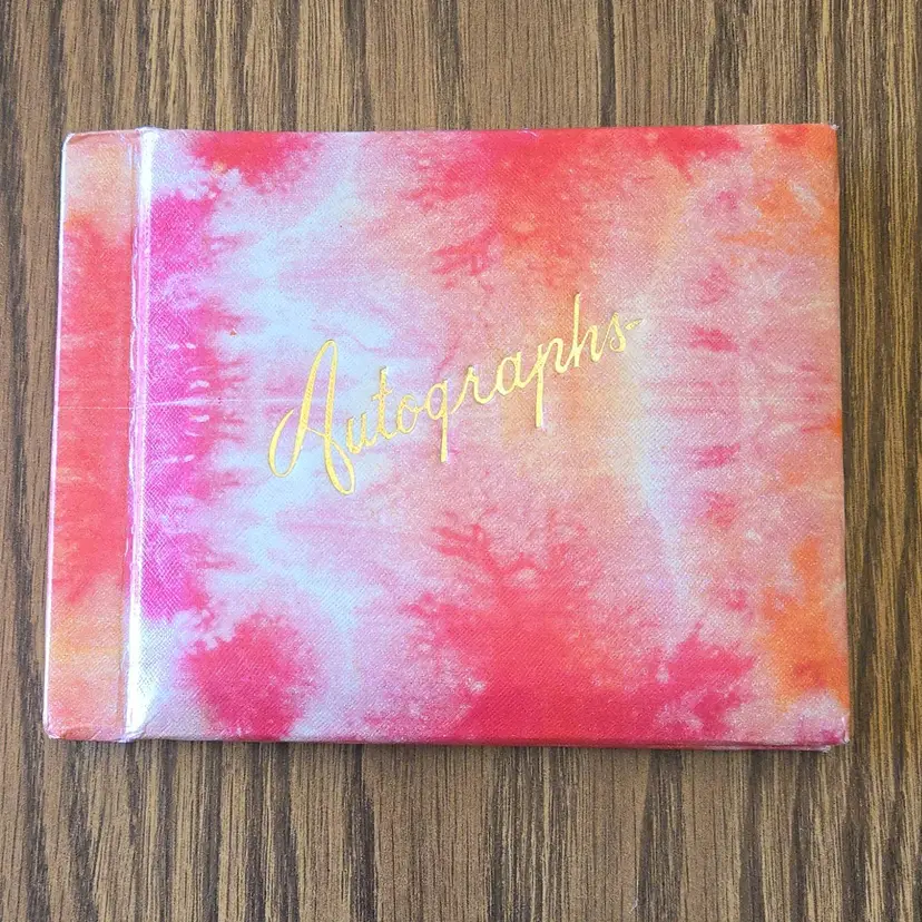 Pink Autograph Book - Dated 1973 - only 2/40 pages used - Holyoke, MA