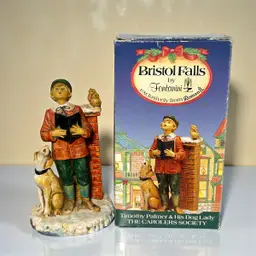 Fontanini Bristol Falls The Carolers Society Timothy Palmer & His Dog Lady 1992