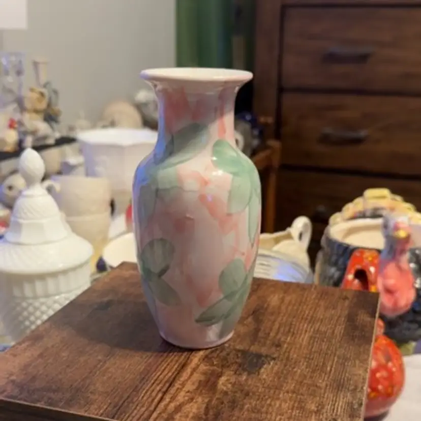 Pink And Green Flower Vase