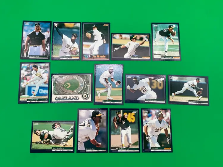 Score 1994 MLB Oakland Athletics Lot of 14 Different Trading Cards