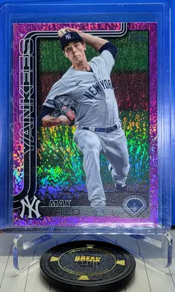 Max Fried 2025 Topps Series 2 Pink Sand Glitter Variation #609 New York Yankees