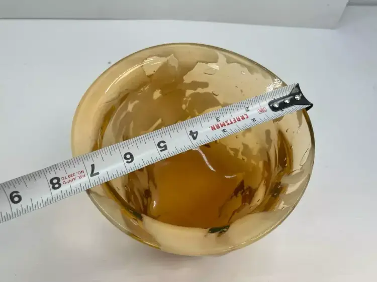 Vintage Amber Glass Vase with White Spots art glass