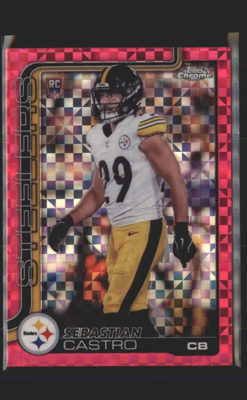 Sebastian Castro 2025 Topps Chrome #370 Hot Pink X-Fractor - (140) - Pittsburgh Steelers