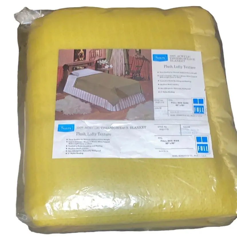 100% Acrylic Vintage Thermo-Weave Blanket 