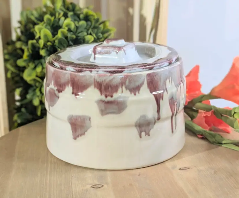 Drip Glaze Lidded Bean Pot