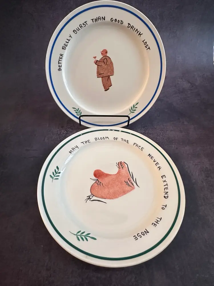 2 Edwin Knowles China Company Silly Plates