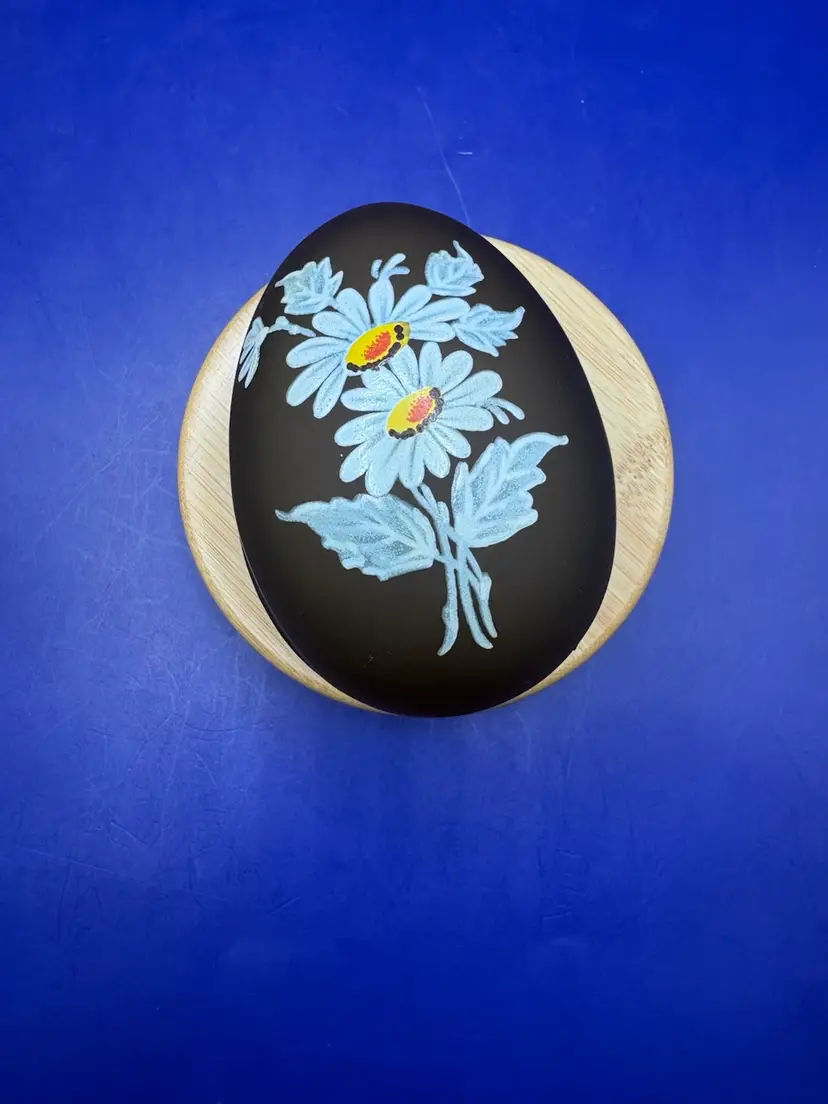 Westmoreland Brown Glass Egg Trinket Box