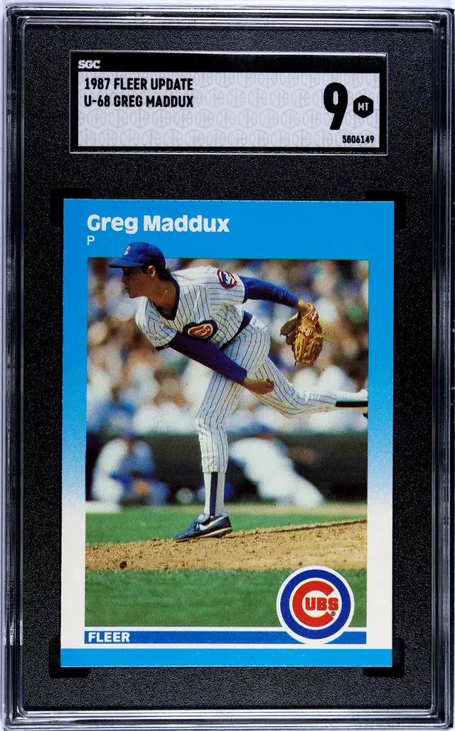 Greg Maddux 1987 Fleer Update U-68 Chicago Cubs SGC 9    CC-2