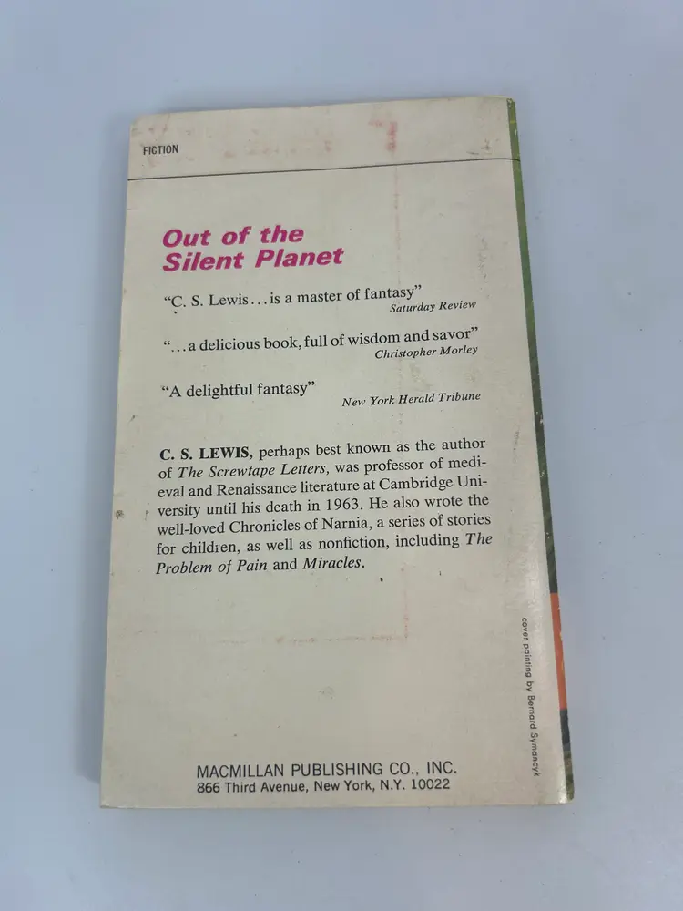 Vintage 'Out of the Silent Planet' C.S. Lewis Paperback Book 1976 Macmillan