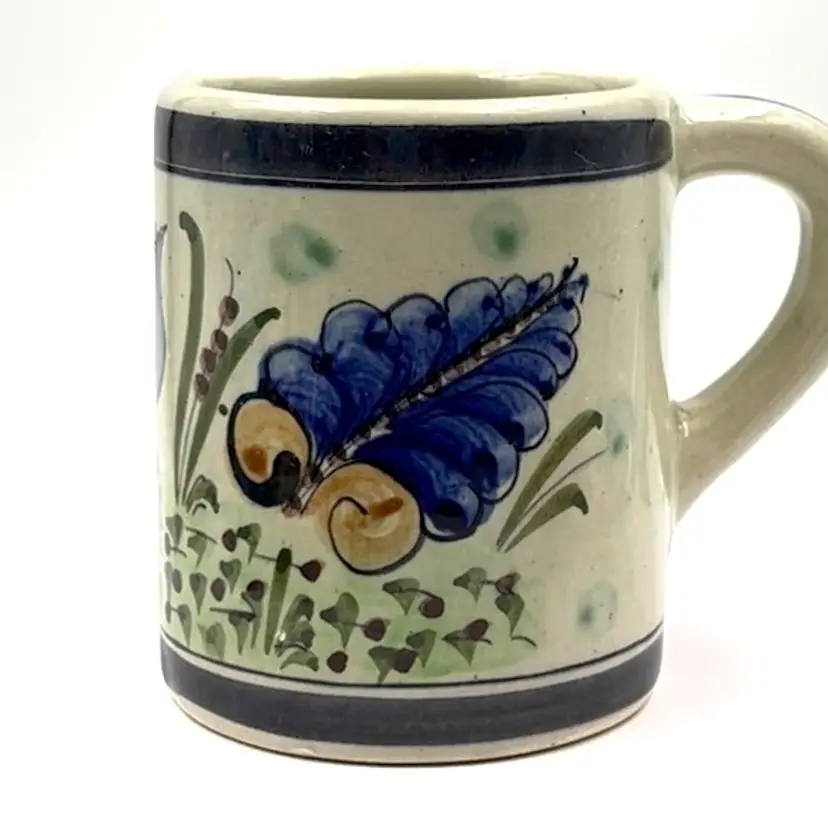 Tonala Pottery Coffee Mug Signed CAT Mexico