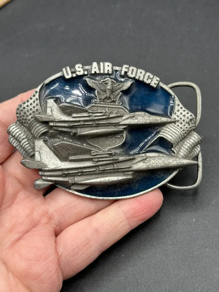 Vintage 1982 Bergamot Brass Works US Air Force Military Belt Buckle Made USA