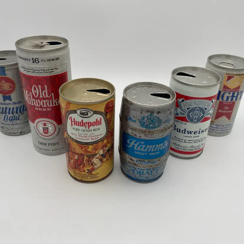 Collectible Beer Can Bundle - Vintage Mixed Brand Six Pack #13 - 1970's-1980’s