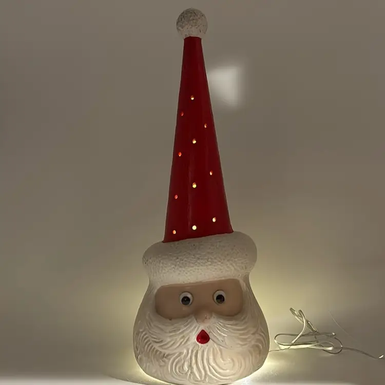 15% Off Was $20 ~ Vintage Ceramic Lighted Santa Head 13”