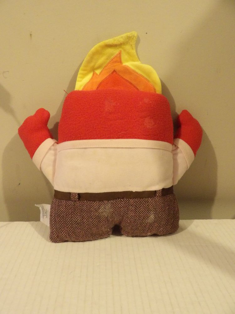 * Disney Pixar Inside Out ANGER 12" Plush ANGRY RED w/ Flame Head Pillow Stuffed