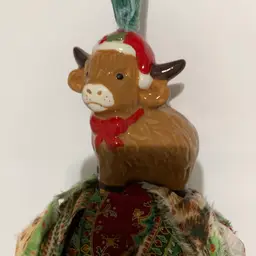 Right Facing Christmas Cow Tassel Made By Me