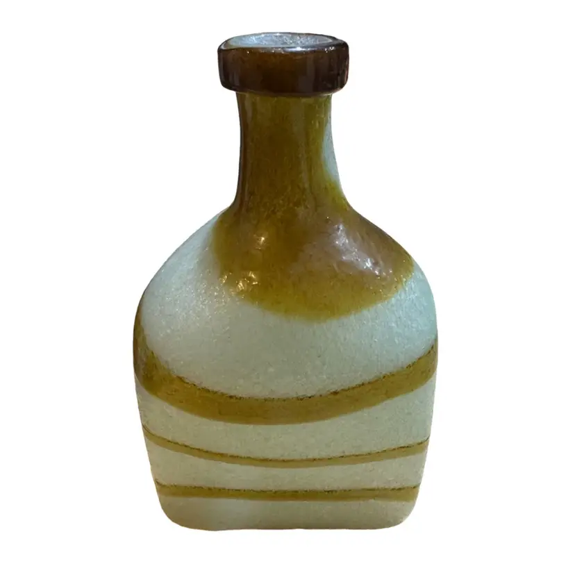Murano Venetian Pulegoso Glass Vintage Decorative Bottle No Stopper