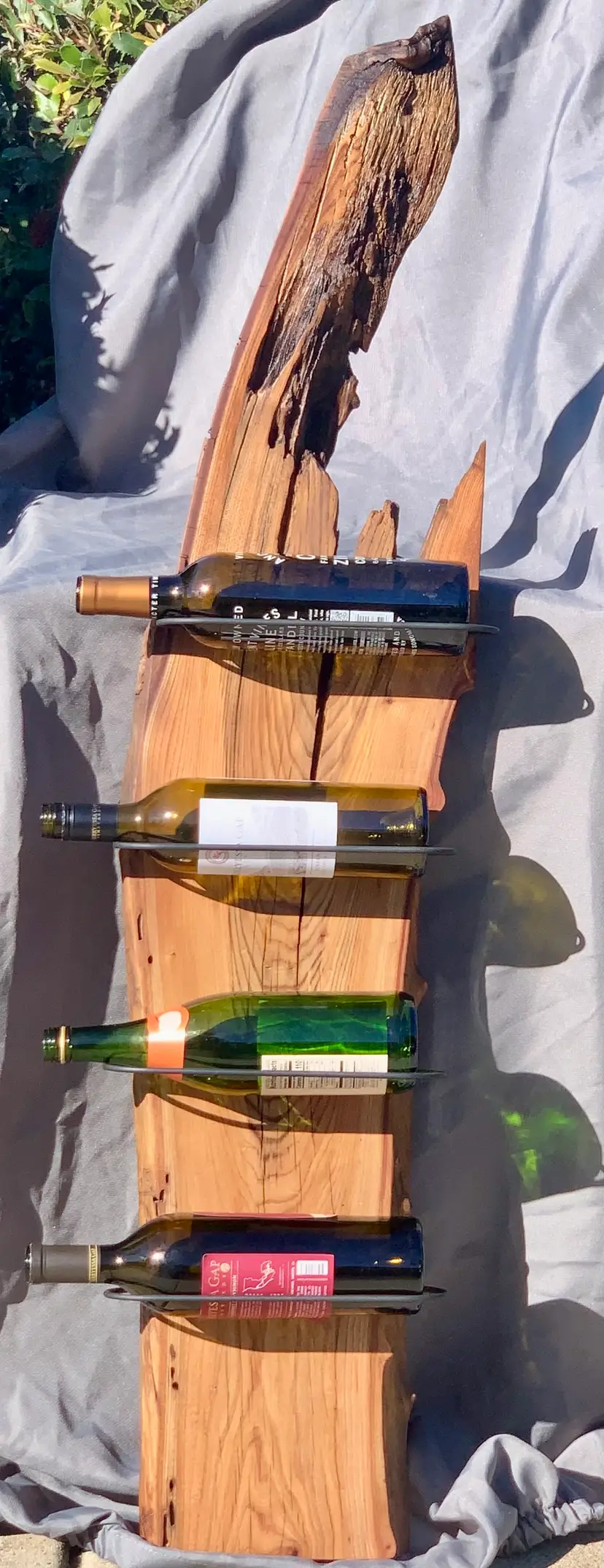 Live-Edge 4-Tier Wine Rack