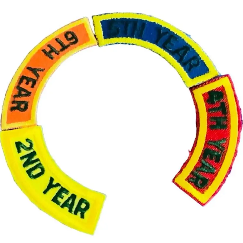 Vintage Scouting Fun Patch : Year Rings 2nd 4th 5th 6th 