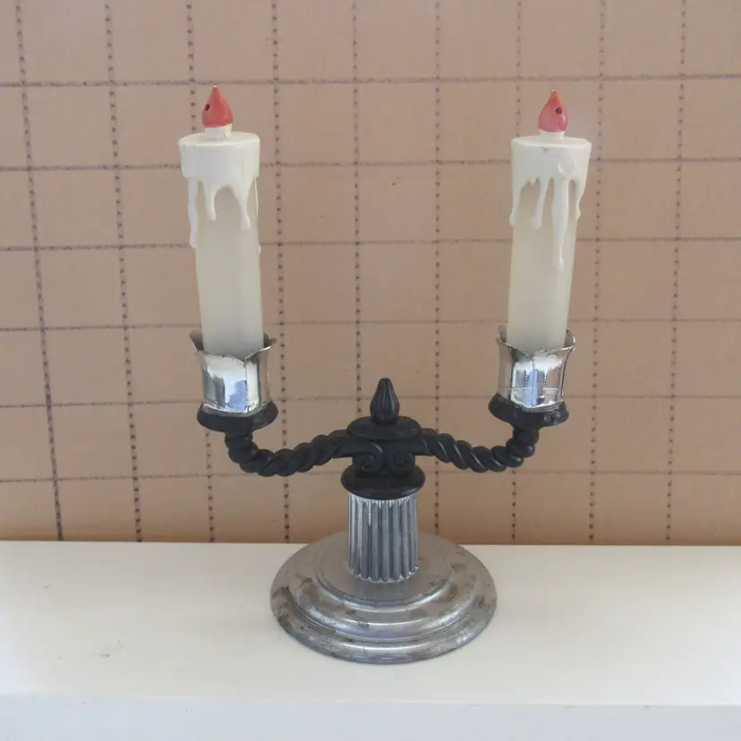 VTG Plastic Candleholder Salt & Pepper Shaker Set
