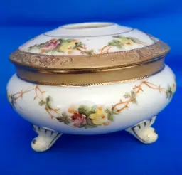 Vintage Nippon Porcelain Hand-Painted Hair Receiver