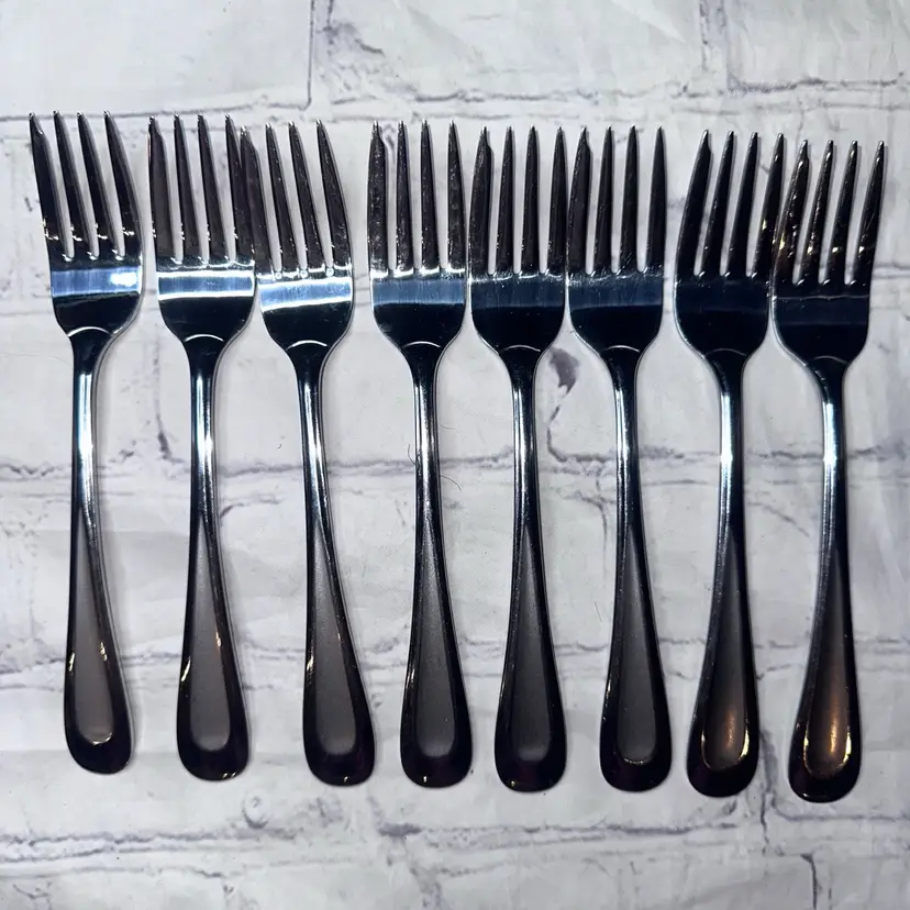 Oneida Satin Sand Dune Salad Forks 6 3/4" Stainless Flatware Lot of 8