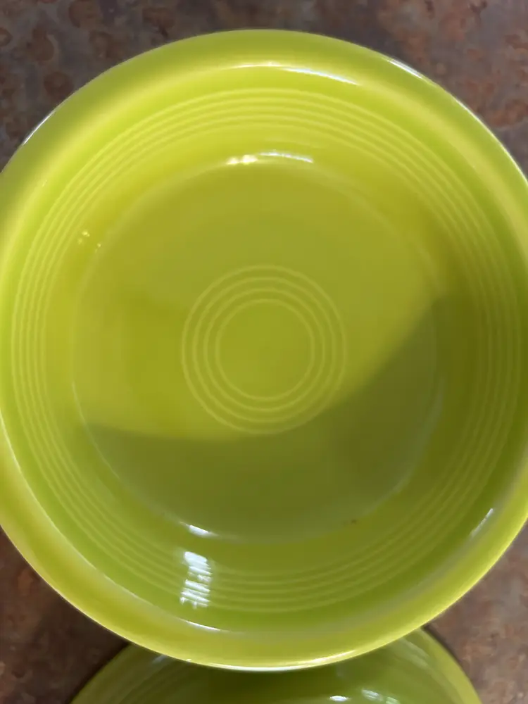 Vintage FiestaWare HLC USA Cereal Bowls Set of Two 7" Round Lemongrass/Chartruse